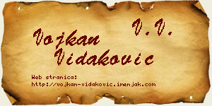 Vojkan Vidaković vizit kartica